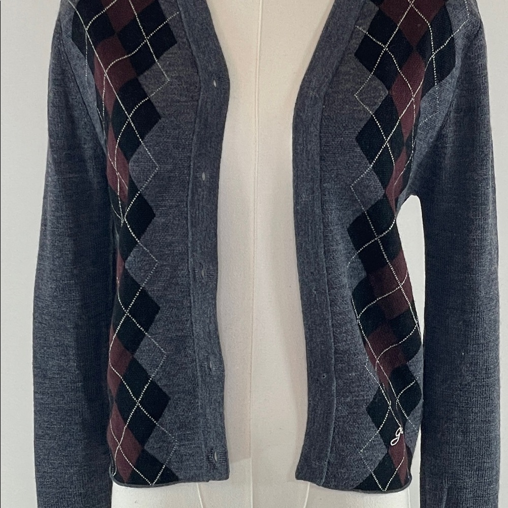 GANNI Fine Merino Jacquard Cardigan, 6 (flaw & buttons missing) - Picture 5 of 11